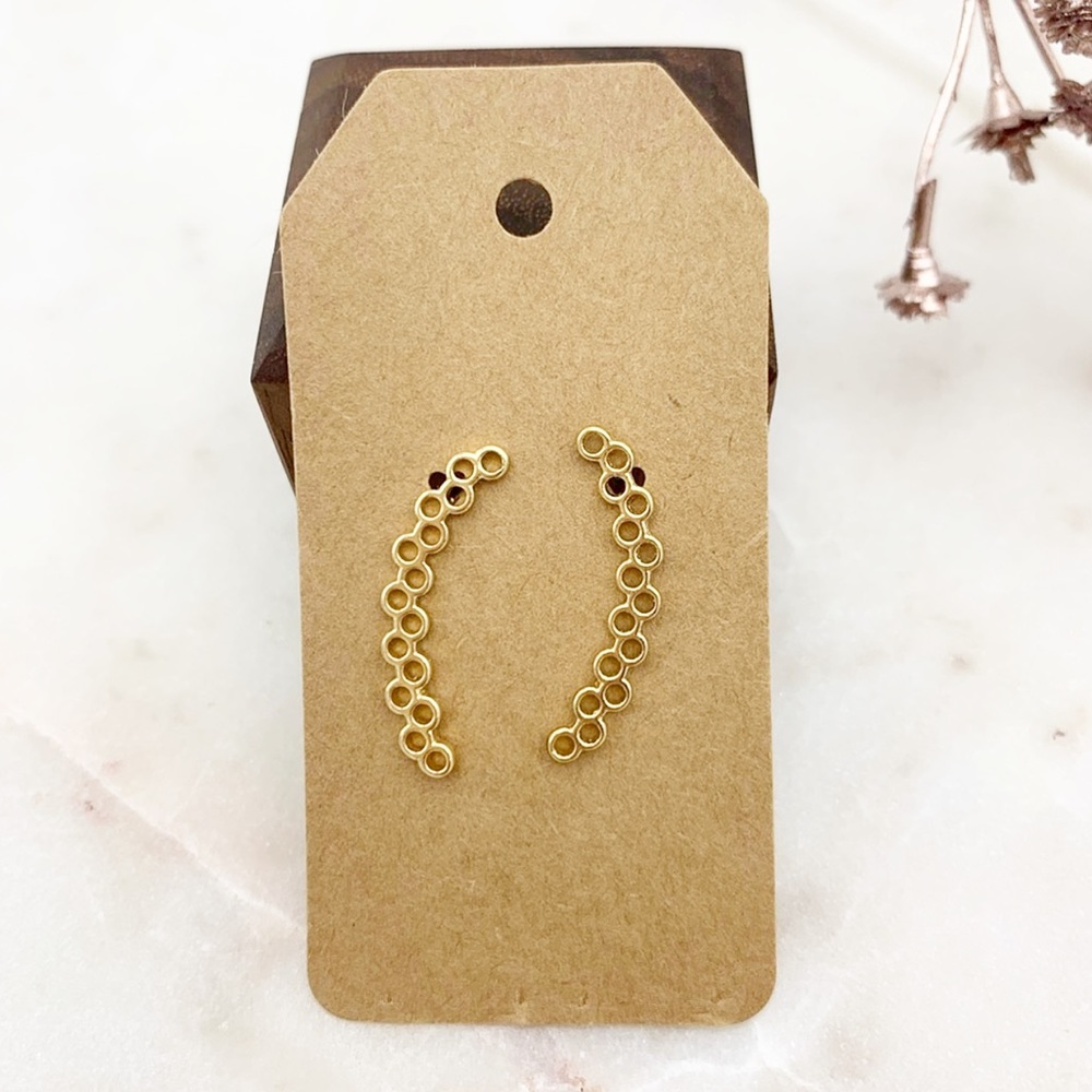 Circle Cluster Crawling Earrings Gold